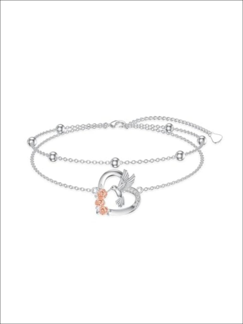 Sterling Silver Diamond Hummingbird Bracelet for Women